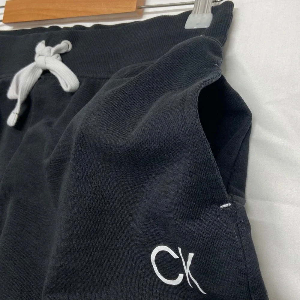 Calvin Klein Fleece Shorts Adult Small Black + CK Logo Cut Off Lounge Sleep Wear